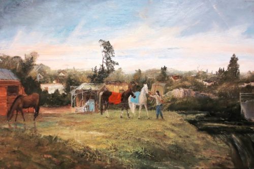 Preparation of Horses (91cm x 61cm)