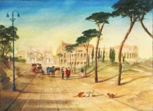 Rome - The Arch Of Constantine and The Colosseum (38cm x 27cm) FRAMED