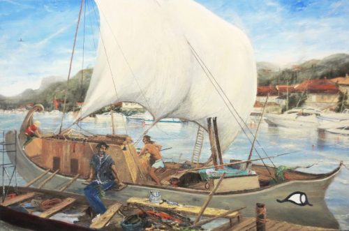 Reconstruction of an old Greek Trireme (150cm x 100cm)