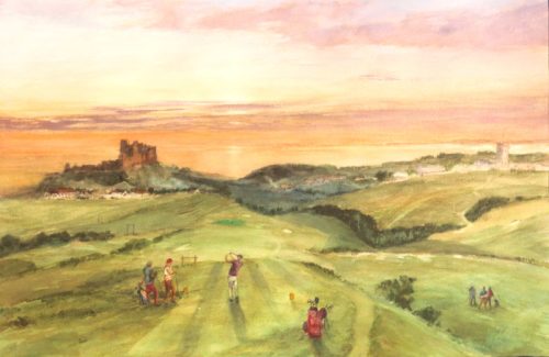 Bamburgh Castle and Golf Course (51.6cm x 34cm)