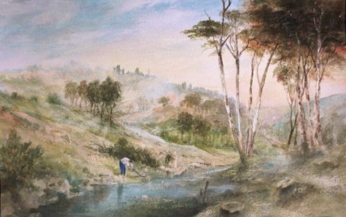 Okehampton Castle (40.8cm x 25.8cm)