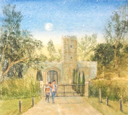 Tower Lodge, Knebworth House (12.4cm x 11.1cm)