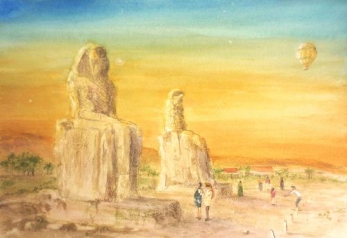 Colossi of Memnon (35.7cm x 23.2cm)