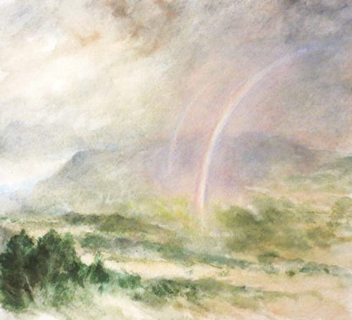 Double Rainbow over Pendle Hill (9.6cm-x 17.6cm)