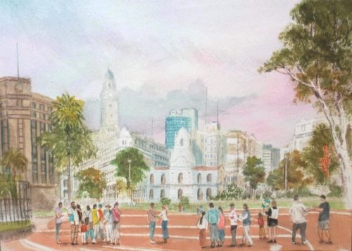 Buenos Aires - Plaza de Mayo (21.7cm x 15.7cm)