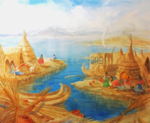 Andean Eco Village, Lake Titicaca (57cm x 46.9cm) 