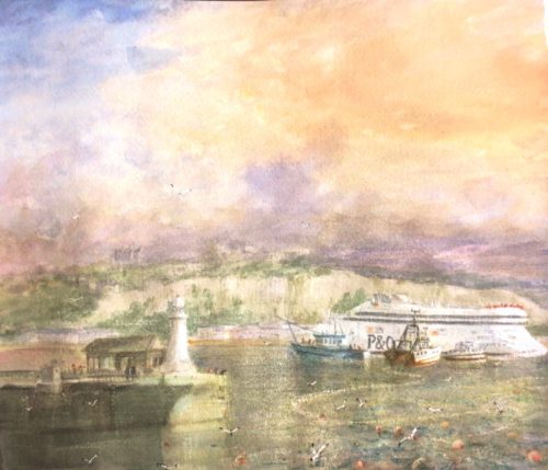 Coast of Dover (26.5cm x 22.8cm)